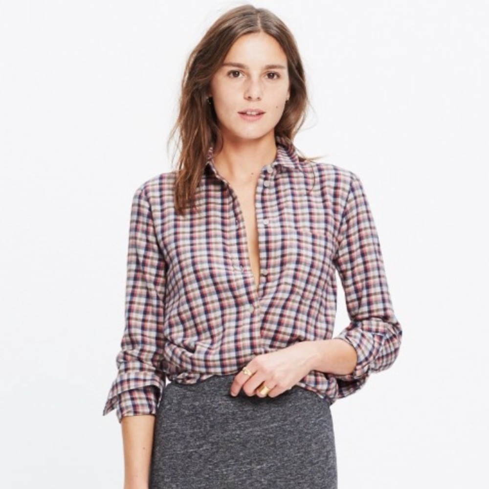 Madewell flannel slim boyfriend fit large